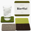 Graf Lantz - Bierfilzl Merino Wool Square Coasters Set of 4 - Forest (4"x4"x5mm) - Absorbs 30% of Weight - Natural German Wool - Heat Resistant, Sustainable, Reusable - Home Decor, Coffee Table Decor by GrafLantz