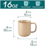 vancasso 16 oz Coffee Mugs Set of 6, Large Ceramic Mug with Handle, Unique Glaze Coffee Cups for Latte, Cappuccino & Hot Cocoa, Dishwasher & Microwave Safe, Brown, Series PLAYA - Image 2