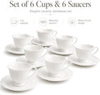 Espresso Cups and Saucers Set of 6, 3 oz White Orchid - Image 2