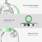 ASCOT Electric Kettle, Glass Electric Tea Kettle Gifts for Men/Women/Family 1.5L 1500W Borosilicate Glass Tea Heater, with Auto Shut-Off and Boil-Dry Protection (Green) - Image 5