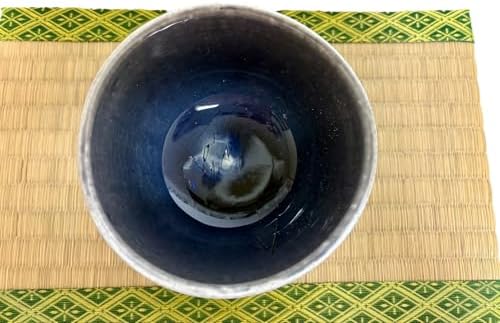 Hand-made Japanese Mino Ware Ceramic Matcha bowl Engraved with Lines Pattern 4.45 Inches Diameter Tea Cup for Tea Ceremony from Japan (Purple) - Image 4