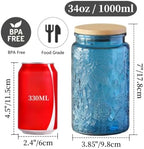 ANSQU 4-Pack Vintage Glass Jars with Airtight Lids, 34oz Coffee Canisters - Image 2
