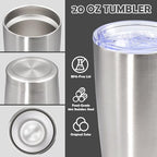 20oz Tumbler Stainless Steel Tumbler Coffee Tumbler with Lid SS, 8P - Image 3