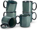 vancasso STARRY Ceramic Coffee Mugs Set of 6, 16 Oz Large Coffee Cups for Latte, Cappuccino, Tea & Hot Cocoa, Artisan Modern Style for Coffee Bar, Home & Kitchen, Microwave & Dishwasher Safe, Green by vancasso
