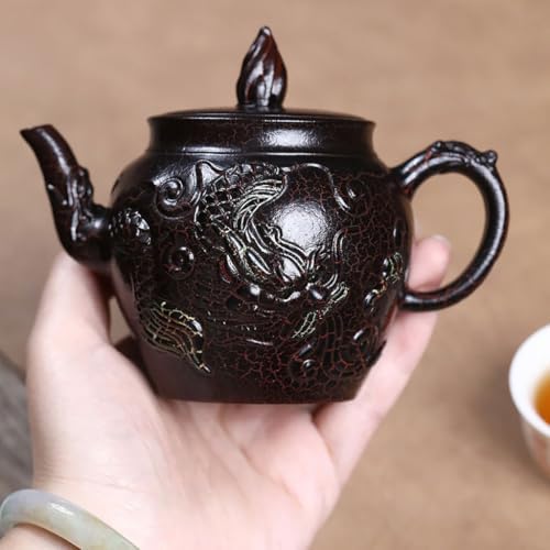 Tea Kettle Retro Exquisite Teapot Home Tea Room Red Sand Antique Dragon Palace Lantern Tea Ceramic Tea Infuser - Image 5