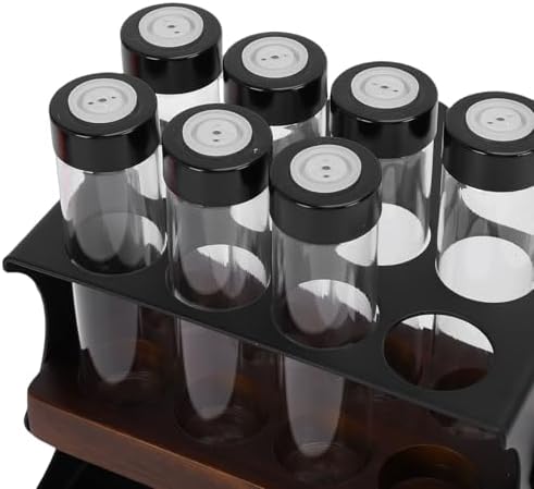 banapoy Single Dose Coffee Bean Storage Tubes and Stand, Adjustable Large Tempered Glass Sealing Coffee Bean Cellars with Adjustable Display Rack and - Image 7