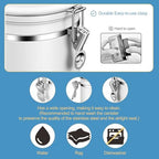 ShanSon Coffee Canister Airtight, Stainless Steel Bean Storage Container with Date Tracker & Scoop, Grounds Sugar Flour Tea Cereal Fits Kitchen Pantry, Ideal Gift for Coffee Lovers,22oz, White - Image 6