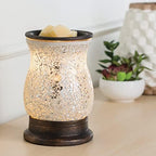 Candle Warmers ETC. Illumination Fragrance Warmer- Light-Up Warmer for Warming Scented Candle Wax Melts and Tarts or to Freshen Room, Reflection Mosaic Silver Glass - Image 2