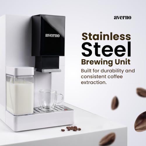 Averno Fully Automatic Espresso Machine with Grinder & Milk Frother, Bean to Cup Coffee Maker for Espresso, Cappuccino & Latte, Stainless Steel Brewing Unit - Image 6