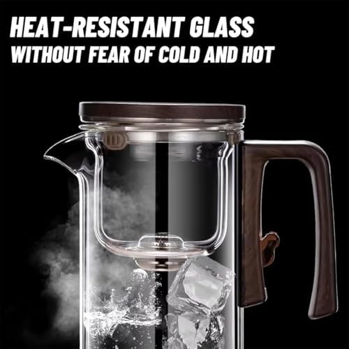 Eternititea Magic Pot, 720ml(25oz) Enchanti Tea Pot, Eternity Tea Magic Pot - BPA-Free, Enchantipot Magic Tea Pot With Removable Infuser, Water Separation Glass Teapot With Wooden Handle (520ml) - Image 4