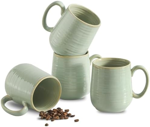Coffee Mugs Set of 4, 15 Ounce Coffee Cups,Large Mug Set for Gifts by JINGUS