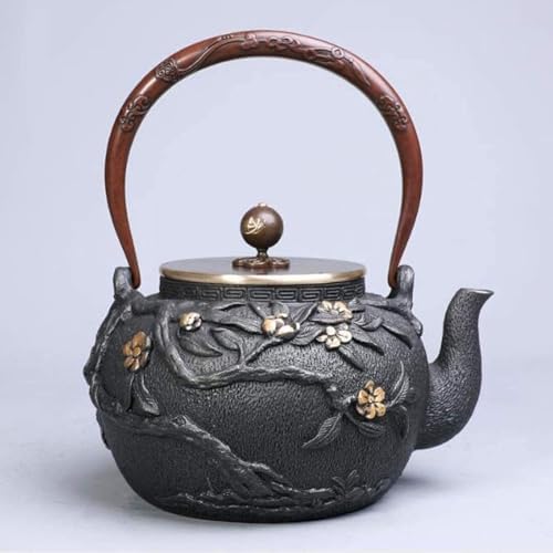 Cast Iron Tetsubin Teapot 1200ml Japanese Retro Handmade Tea Kettle With Infuser For Loose Leaf Tea Brewing by Unknown