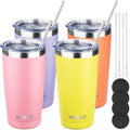 MEZMUT 20oz Insulated Tumbler Cup Travel Coffee Mug with Lid(Mixed1,4 Pack) by MEZMUT