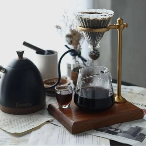 Coffee Dripper Stand with Wooden Base Countertop Pour over Coffee Station with Adjustable Bracket Minimalist Dripper Holder for Baristas, Cafes, Style - Image 3