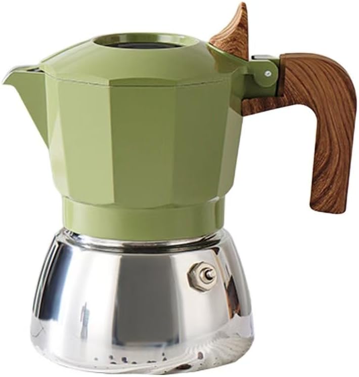 Stovetop Espresso Maker Moka Pot 2 Cup Italian Coffee Maker Color Green by SHAREZEVERMUZE
