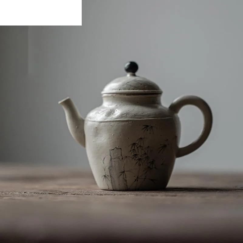 Tea Pots For Loose Tea 140ml Handdrawn Ink Tea Pot Japanese Coarse Pottery Teapot Vintage Tea Making Kettle Cafes Supplies Tea Infuser Pot - Image 3