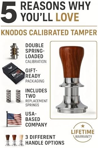 51mm Tamper Tool Espresso Rosewood Spring Loaded 30LB Calibrated Coffee Tamper Compatible With Delonghi, Casabrews, Smeg and more Espresso Machine Accessories - Image 3