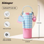 26 oz Insulated Stainless Steel Tumbler with Straw & Handle Blue - Image 2