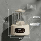 Health Pot with Tea Strainer, 1.2L Glass Electric Kettle, Anti-Dry-Boil Protection, Heat-Resistant Borosilicate Glass Body, for Water, Tea, Stew, Dessert,001 - Image 2