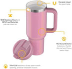 RTIC 40oz Road Trip Tumbler, Insulated, Ceramic Lined, Dusty Rose Glitter - Image 3