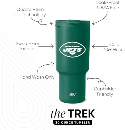 Simple Modern New York Jets Tumbler with Flip Lid, Straw 30oz | NFL - Image 2