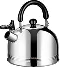Tea Kettle Stovetop Stove Top Whistling Kettle 304 Stainless Steel Teapot with Spout Cover Hot Water Boiler Tea Kettle Pour Over Kettle(4L) by Unknown