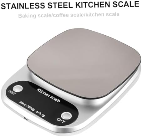 Stainless Steel Kitchen Scale LCD Display 0.1g Rechargeable 3kg - Image 4
