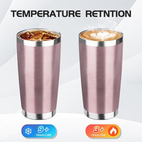 StarSpeed 8 Pack 20oz Stainless Steel Travel Coffee Tumbler,Rose Gold - Image 3