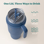 Reduce 50 oz Stainless Steel Tumbler with Handle-Dual-Wall Vacuum Insulated Travel Mug, Sweat-Proof Lid & Reusable Straw - Keeps Drinks Cold for 24 Hrs, Fits Cupholders, Dishwasher Safe-Elemental Blue - Image 5
