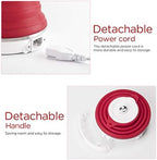 Food Grade Silicone Portable Collapsible Electric Travel Kettle (Red) - Image 5