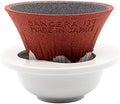 Kofil 1390400505 Fuji Ceramic Coffee Filter Dripper with Dedicated Base and Saucer, Red by Unknown