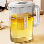 Water Pitcher Large Water Pitcher with Lid and Spout Beverage Bottle Plastic Cold Tea Containers Jug Fridge Iced Drink Kettle Water Jug(Black) - Image 3