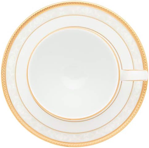 Noritake P91988/4335-6 Cup & Saucer (Pair Set) (Coffee Tea), 8.8 fl oz (250 cc), Hampshire Gold & Platinum, 2 Guests, Gold, Silver, Fine Porcelain - Image 6