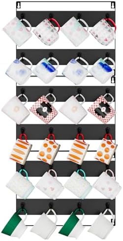 IBUYKE Coffee Mug Holder Wall Mounted,Set of 3,24 Hooks,Black TBJ005B-3 by IBUYKE