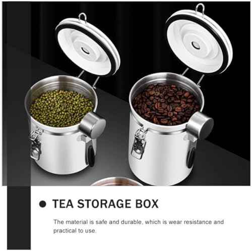 Coffee Bean Sealed Canister with Spoon, Stainless Steel Storage Jar - Image 6