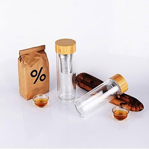 Tea Flask Tea Infuser Bottle,Double Wall Glass Portable Travel Mug, Tea Tumbler Water Bottle,400ml Tea Infuser Bottle Double Wall High Borosilicate Glass Insulated Glass Tea Bottle - Image 4