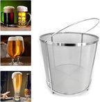 400 Micron Mesh Stainless Steel Hop Filter Barrel Strainer with Hook - Brewing Grain Basket for Homebrew Hops Wine,12.9x12.9 inch - Image 3