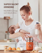 SHARDOR Electric Super Silent Blade Coffee Grinder, Timed Grind Control Rotary Knob, Adjustable Coarse to Fine for Coffee Beans, Spices & Herbs, with 1 Removable Stainless Steel Bowl, Orange - Image 2