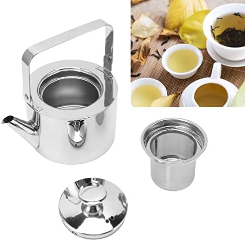 Stainless Steel Tea Kettle with Strainer Thickened Metal Whistling Teapot with Ergonomic Handle for All Stovetop (Large, 1.5L) - Image 4