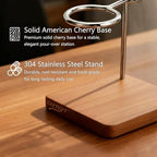 Solid Cherry Pour Over Coffee Stand - Stainless Steel Adjustable Dripper Holder, Wooden Brewing Station, Cone Brewer Rack, Barista Accessories & Kitchen Coffee Décor - Image 5