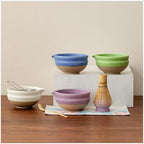 Matcha Set 6PCS Ceramic Bowl Whisk Teaspoon Essential Tea Making Accessories(6pcs purple) - Image 4