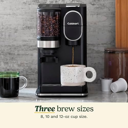 Cuisinart Single-Serve Coffee Maker + Coffee Grinder with 8 oz., 10 oz., and 12 oz. Serving Size, Compatible with Single-Cup Pods, 48-Ounce Removable Reservoir, Stainless Steel, DGB-2 - Image 4