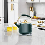 1.8L Stainless Steel Whistling Tea Kettle, Hunter Green - Image 4