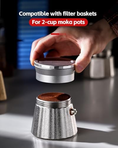 Bincoo Aluminum Coffee Tamper for Moka Pot,Italian Coffee Maker Dosing Funnel For Moka 2 Cups (Black) - Image 7
