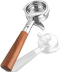 58mm Portafilter for all La Marzocco Home Espresso Machines, Dual Spout Espresso Handle with Siam Rosewood Grip & 304 Stainless Steel Basket by TaiBest