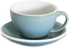 Loveramics Matt Cappuccino Cup, 10 oz Ceramic Latte Art Mug with Saucer, Thick-walled stoneware cup Set, Barista Latte Cup Set for Latte, Cappuccino, Tea - Mineral Colors (Glacier, 10OZ) by LoveramicsUSA