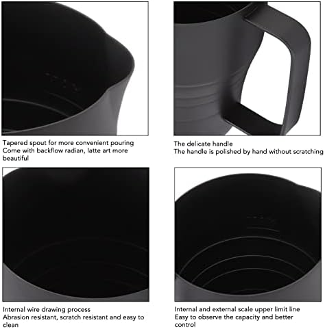 32oz Milk Frothing Pitcher, Stainless Steel Espresso Steaming Pitcher, Milk Frother Cup with Tapered Spout, Espresso Machine Accessories Thicken Coffee Milk Latte Art Jug Cup for Home, Coffee Shop - Image 6