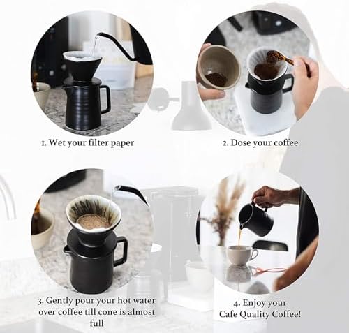 SOTECH Pour Over Coffee Maker Set All in 1 Coffee Kits- 304 Stainless Steel Kettle with Thermometer Coffee Grinder Coffee Dripper & Server of Portable Travel Bag For Outdoor Camping - Image 5