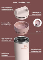 STANLEY Cafe To Go Travel Mug 20 oz | Leakproof Two-Part Drink Through Lid | Tumbler Cup for Coffee, Tea and Drinks | Insulated Stainless Steel Coffee Mug | BPA-Free | Frost - Image 6