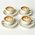 Cappuccino Cups with Saucers, 10 oz Ceramic, Set of 4 by LOWYEPAULHO